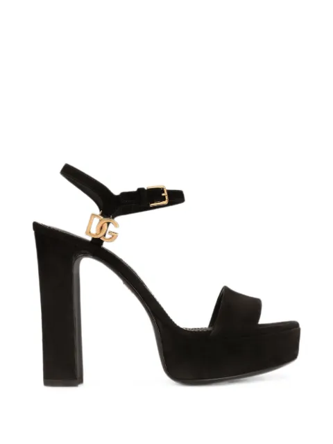 Dolce & Gabbana suede platform sandals Black CR2027A1275