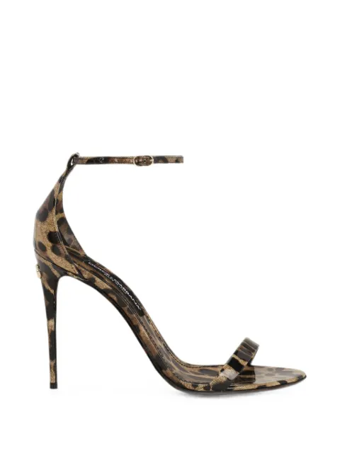 Dolce & Gabbana leo-print calfskin sandals Neutrals CR1339AM568