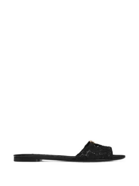 Dolce & Gabbana ciabatta flat slides Black CQ0684A0610