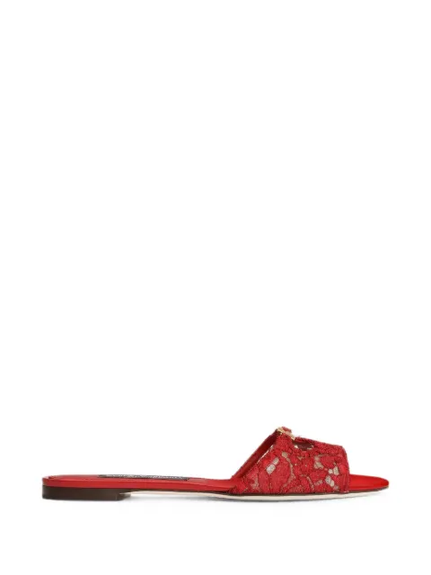 Dolce & Gabbana lace flat slides Red CQ0684A0610