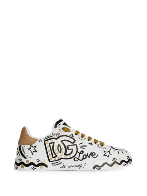 Dolce & Gabbana calfskin Portofino sneakers White CK2464A3L79