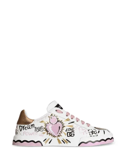 Dolce & Gabbana calfskin Portofino sneakers White CK2464A3L78