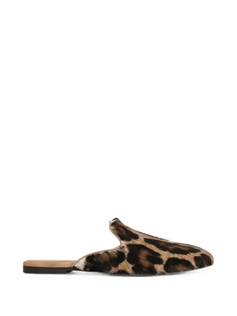 Dolce & Gabbana leo kid-leather mules Brown CI0225A0587