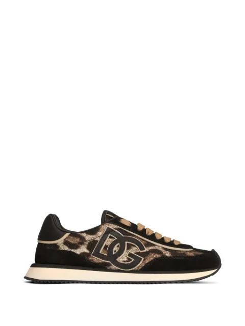 Dolce & Gabbana leo-print fabric DG cushion sneakers Brown CK2288A3L89