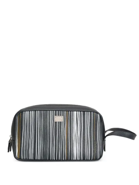 Dolce & Gabbana stripe-print toiletry bag in calfskin Blue BT3310A0843
