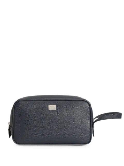 Dolce & Gabbana toiletry bag in calfskin leather Blue BT3310A0701