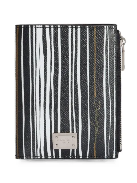 Dolce & Gabbana Stripe-print wallet in Calfskin Green BP3461A0692