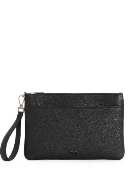 Dolce & Gabbana calfskin toiletry bag with logo Black BP3294A0370