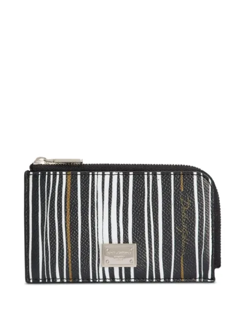 Dolce & Gabbana stripe-print card holder in calfskin Black BP3274A0692