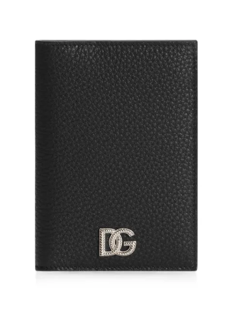 Dolce & Gabbana passport holder in calfskin with logo Black BP2215A0370