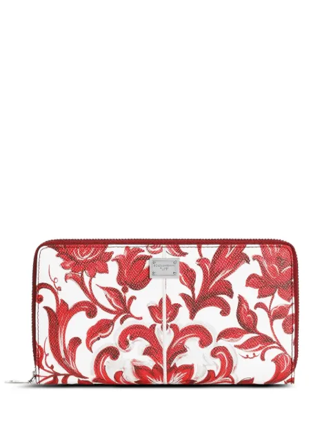 Dolce & Gabbana majolica-print calfskin wallet White BP1672A0646