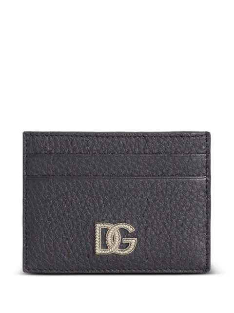 Dolce & Gabbana calfskin card holder with logo Blue BP0330A0370