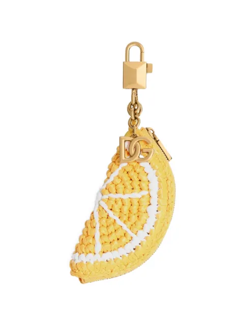 Dolce & Gabbana raffia charm key ring Yellow BI3503A0712