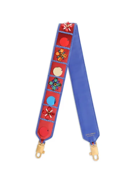 Dolce & Gabbana bag shoulder strap with embroidery Blue BI3477A0415