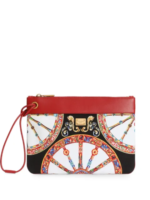 Dolce & Gabbana toiletry bag in Carretto-print canvas White BI3426A0417