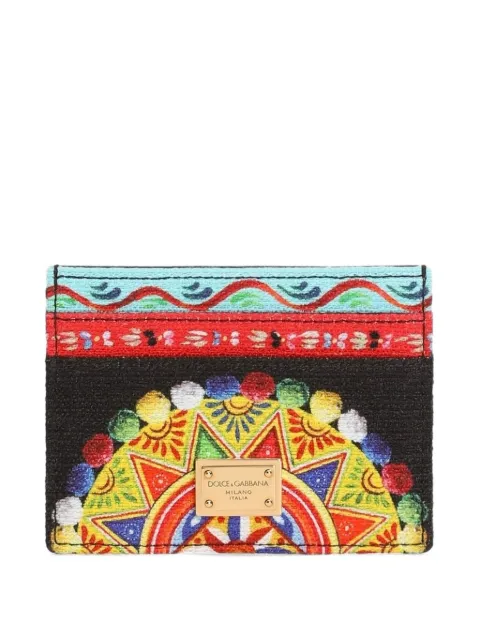 Dolce & Gabbana Carretto-print canvas card holder Black BI0330A0890HV6CK