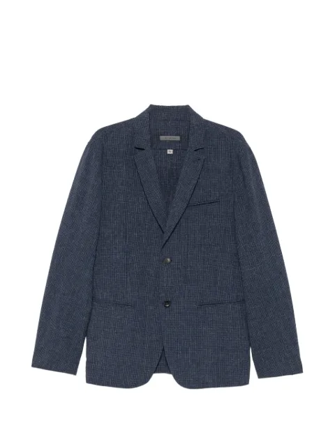 John Varvatos check-pattern notched-lapel jacket Blue JVS2088S26ENPA