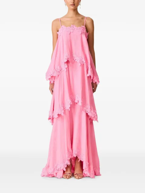 ELLIATT lace-trim tiered maxi dress Pink EC6022627