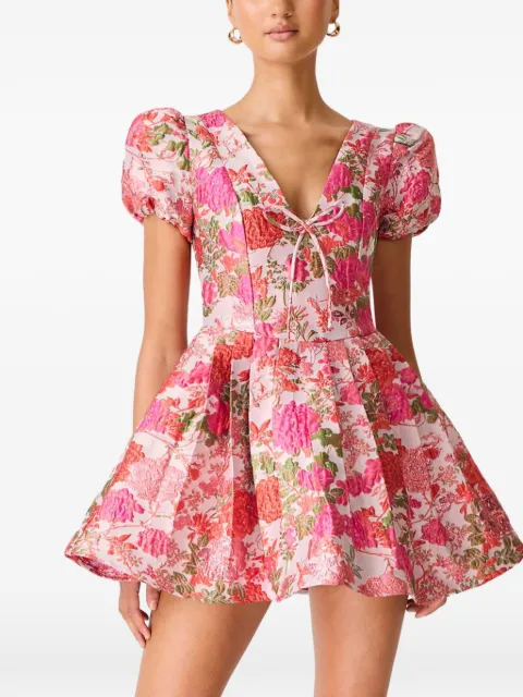 ELLIATT Floralie puff-sleeve mini dress Pink E6022614