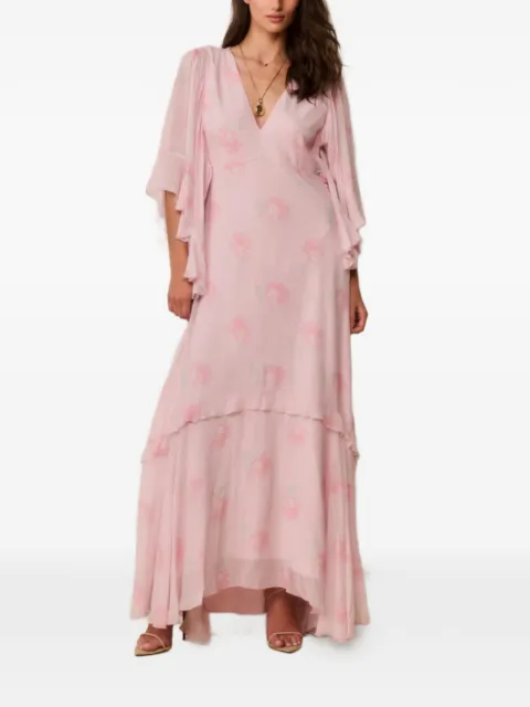 LoveShackFancy Brinley floral-print ruffled maxi dress Pink D30123157