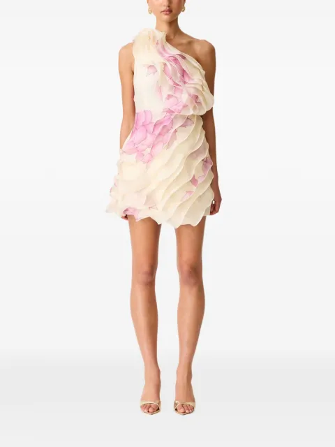 ELLIATT Rova floral-print ruffled mini dress Neutrals EC6032605