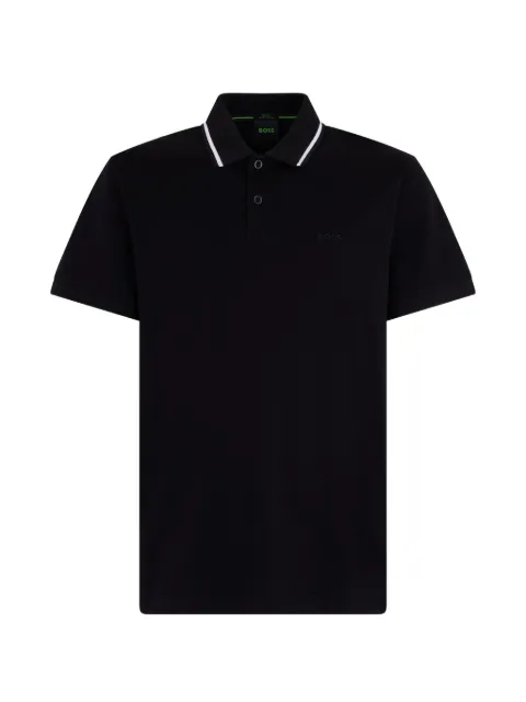 BOSS Join Paddy tipping-detail short-sleeve polo shirt Black 50554565