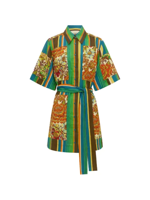 ALEMAIS Charlie floral-print mini dress Green 7212D