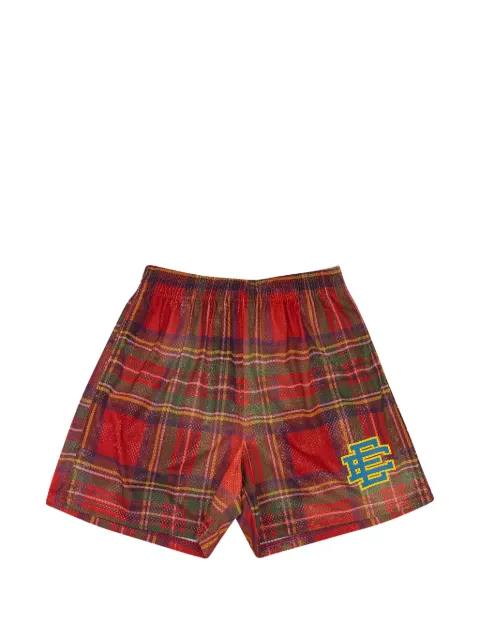 ERIC EMANUEL Stadium plaid "Green" shorts Red EE014