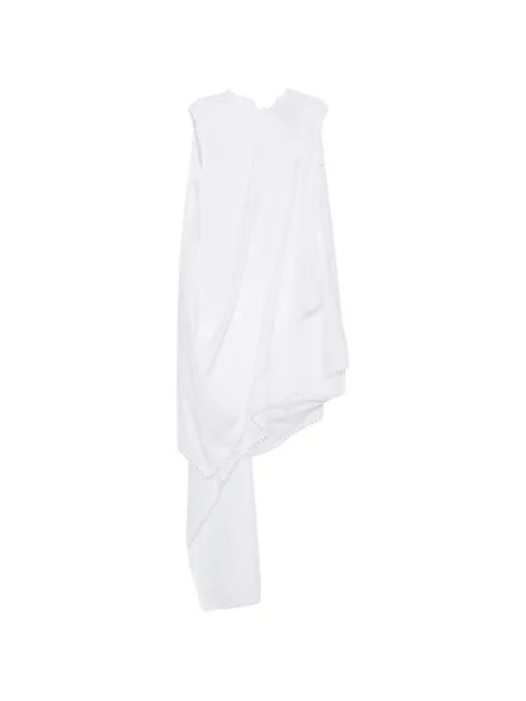 Jacquemus La Robe Traversin asymmetric-hem midi dress White DRW00814AW00781