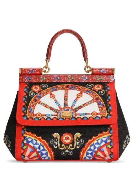 Dolce & Gabbana small Carretto-print Sicily handbag Black BB6003B0816