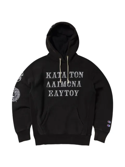 Champion x Aries graphic-print drawstring hoodie Black 223584