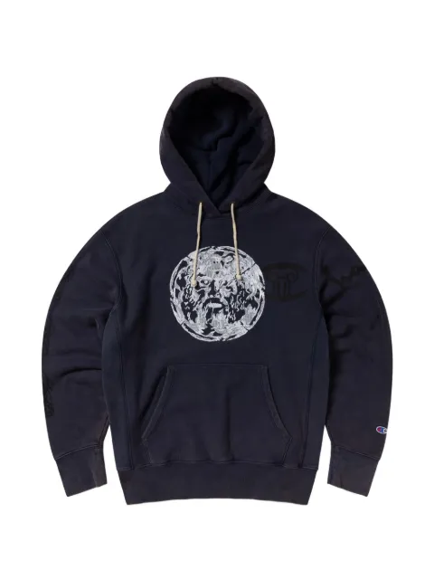 Champion x Aries graphic-print drawstring hoodie Blue 223629