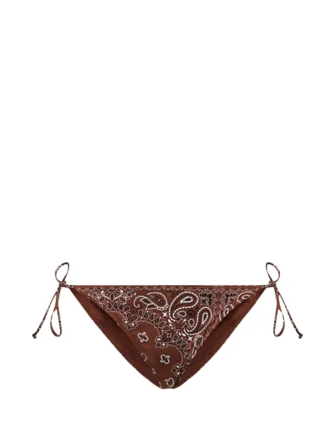 MC2 Saint Barth Leah Virgo bandana-print bikini bottoms Brown VIR0001