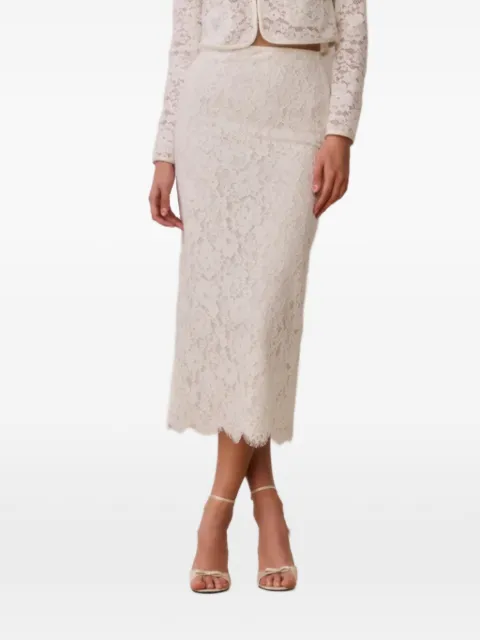 LoveShackFancy Ilse lace scalloped-edge midi skirts White S10293139