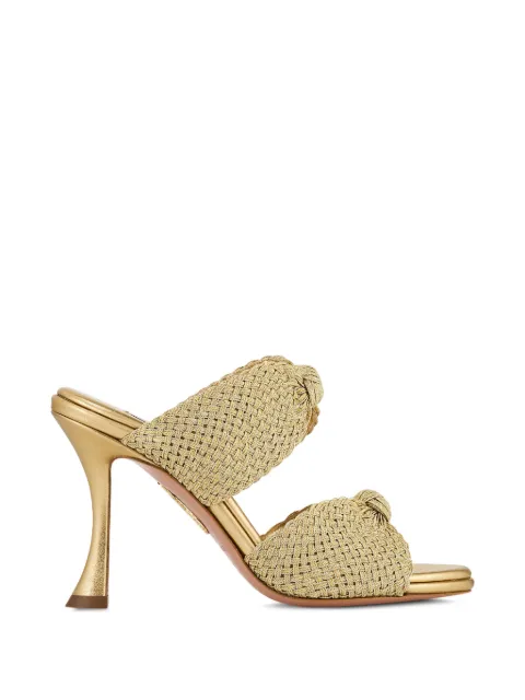 Aquazzura woven knot-detail sandals Gold SMIHIGS0SCISOG