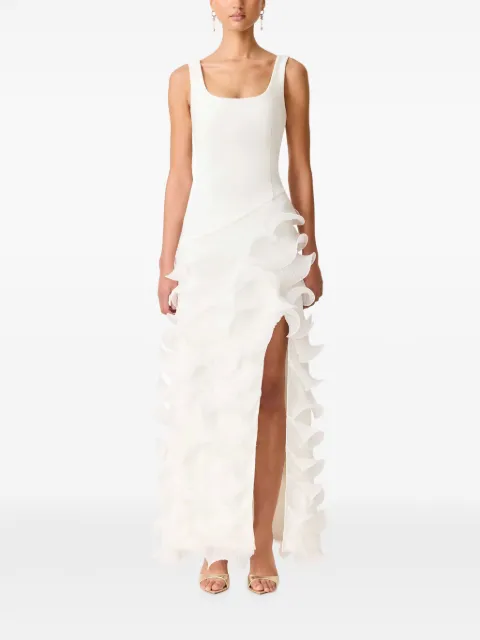 ELLIATT ruffled-details tiered maxi dress White E6032636