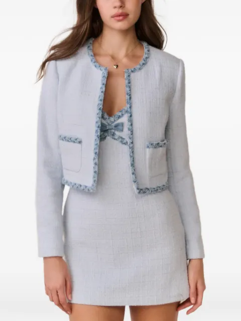 LoveShackFancy Azula bouclé denim-trim jacket Blue LJ8873145