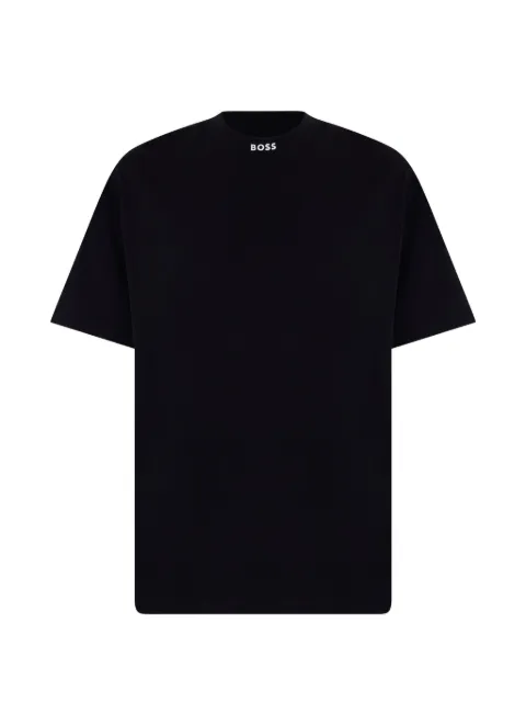 BOSS logo-collar T-shirt in stretch cotton Black 50555527