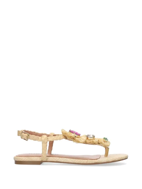 Bibi Lou Vavin crystal-embellished raffia sandals Neutrals 887Z69HG