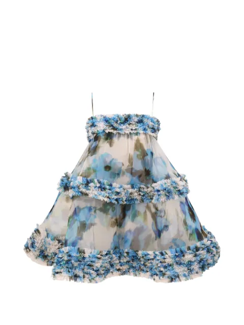 ZIMMERMANN Alchemy floral-print ruffled mini dress White 7403DS262