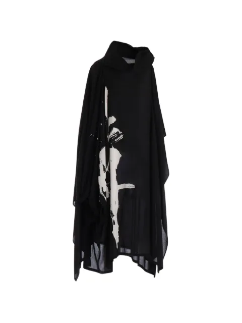 Yohji Yamamoto Ry Lawn midi dress Black FKD402271