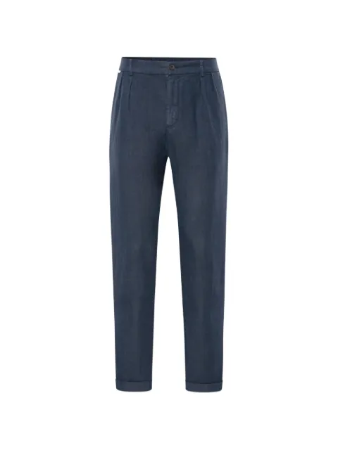04651 Handelsgesellschaft MBH & Co. KG pleated linen trousers Blue 2PA2601B11