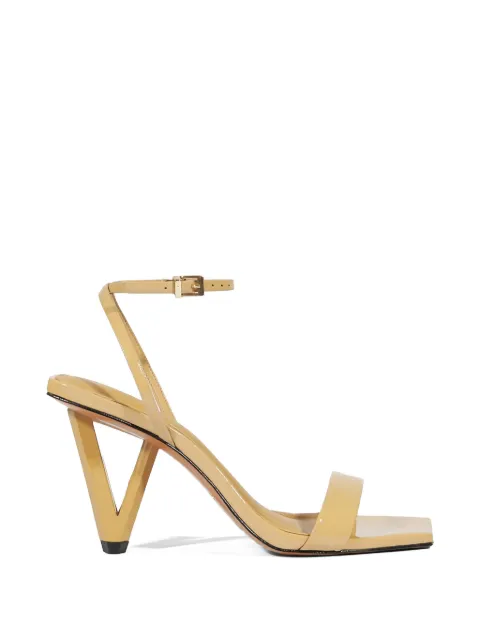 Schutz patent-finish sculptural-heel sandals Neutrals S2244700020004