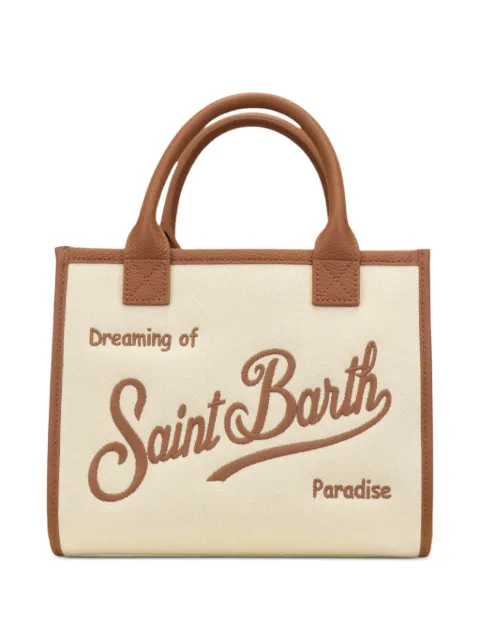 MC2 Saint Barth mini Vanity logo-embroidered canvas tote bag Neutrals VANMI00101517L