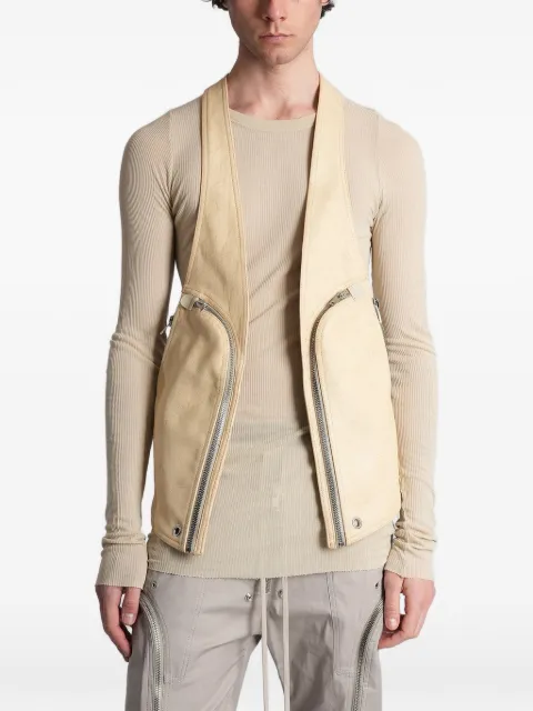Rick Owens Bauhaus zip-detail gilet Neutrals RU01F2763LBD