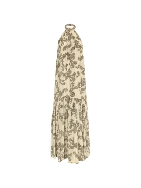 Hemant And Nandita paisley-print halterneck maxi dress Neutrals HNDANI6013