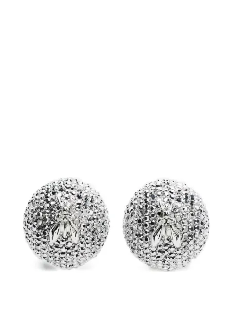 Patrizia Pepe crystal-embellished fly-detail earrings Silver 2J2605M097Z005