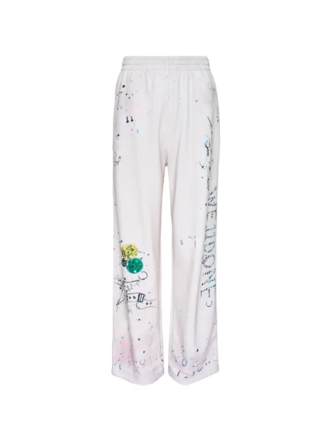 We11done trompe-l'oeil printed track pants Neutrals WDTA126715UWH00