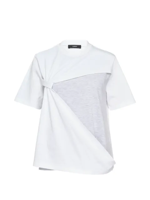 BONBOM asymmetric wrap T-shirt White BET26TSHIRT200WHITEMELANGE
