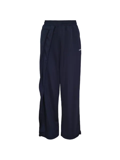 BONBOM logo-print pleated track pants Blue BET26PANTS400NAVY